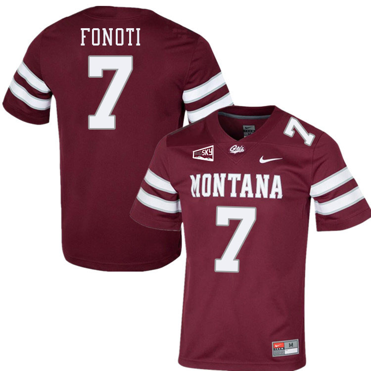 Montana Grizzlies #7 Malae Fonoti College Football Jerseys Stitched Sale-Maroon